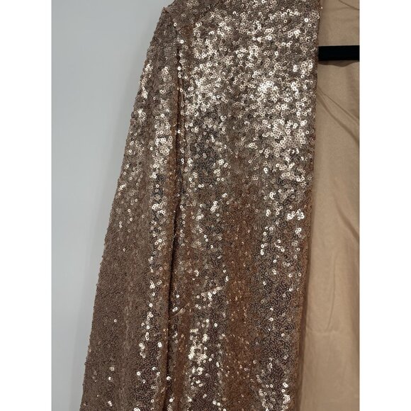 Torrid Stretch Sequin Mesh Long Line 3rd Piece Open Front Blazer Sz 4/4X - Picture 3 of 5